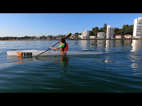 Alexandra paddling the Fenn Fennix Bonito surfski - long video
