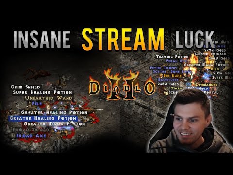 Insane Single Stream Luck - Diablo 2 - Almost Perfect GG Unique, Runeword roll, and epic HIGH RUNE!!