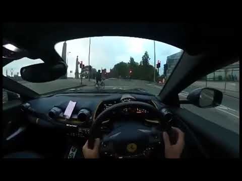POV of Ferrari 812 Superfast losing control and crashing in London!!!