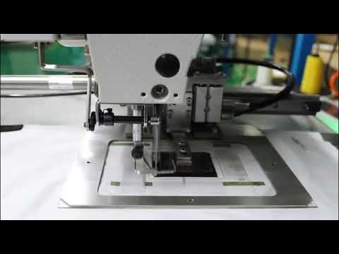 Sewing device for sewing labels - side sliding device clip video