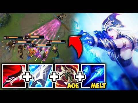 WTF?! LETHALITY ASHE SPRAYS MASSIVE AOE! EVERY W MELTS THEIR TEAM - League of Legends