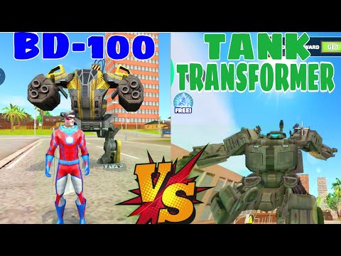 BD-100 ROBOT VS TANK TRANSFORMER | ROPE HERO VICE TOWN | @RBXGAMING007