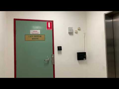 Loud chime but locked: Schindler M-Series Traction elevator at Broadway, Sydney NSW