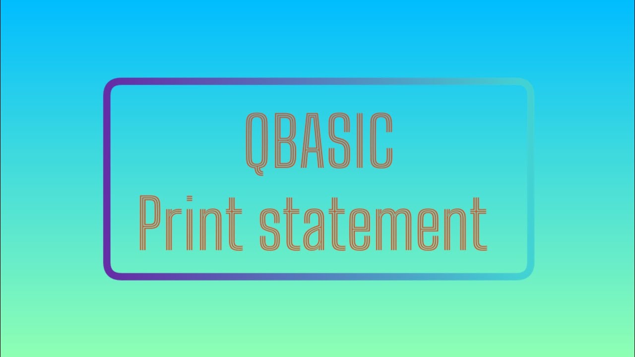 QBASIC program on QB64 in windows 10 print statement