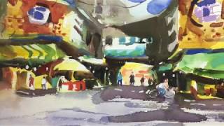 Watercolor Demo: Keelung Streetscape