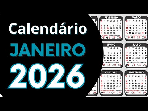 Vídeo: Calendário Janeiro 2026 com feriados: datas e dias