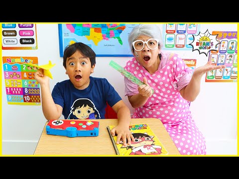 Ryan's first day back to school Pretend play!!!