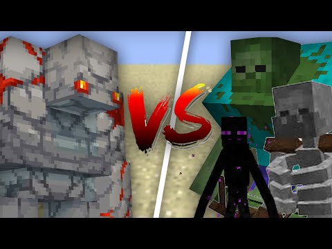 Redstone Golem vs All Mutant Creatures in Minecraft Mob Battle