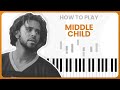 How To Play MIDDLE CHILD By J. Cole On Piano - Piano Tutorial (Free Tutorial)
