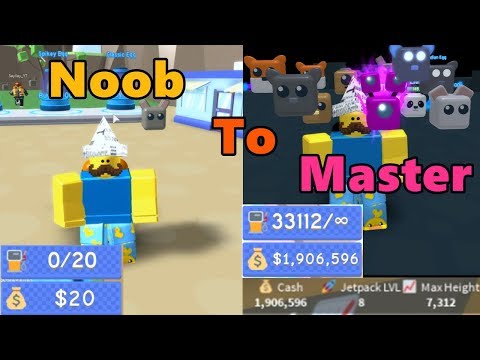 Noob To Master! Unlocked All Areas! Max Lvl Jetpack & Best Pet! - Jetpack Simulator