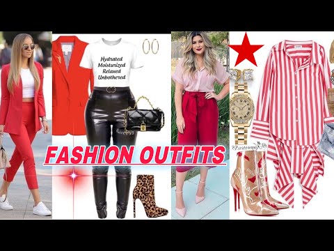 MODA 2022 MUJER OUTFITS COMBINACIONES ROPA DE MODA COLOR ROJO LOOKS, IDEAS PARA MUJER TENDENCIA 2022