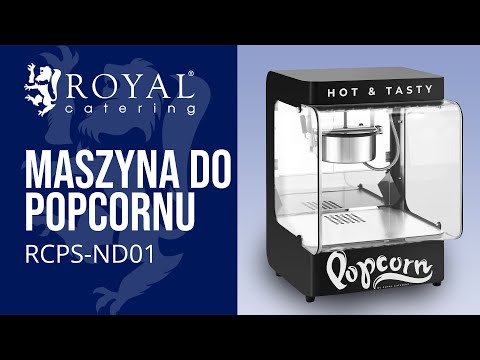 Video - Maszyna do popcornu - modern design - 4-5 kg/h - 1,2 l - czarna - Royal Catering