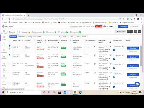 Part of a video titled How to Process Orders in Bulk on Shiprocket Panel - YouTube