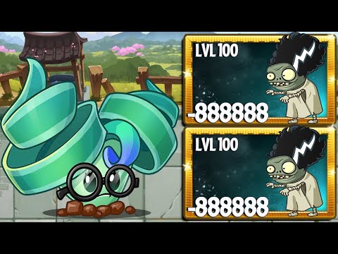 PvZ 2 Funny - All OLD Plants Level 100 Vs Super Lawn Of Doom Imp Zombie Level 100