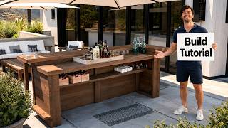 L-Shaped Outdoor Bar with Footrest | Step-by-Step DIY Tutorial