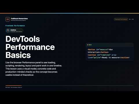 Devtools Performance Basics Explained Fullstack Masterclass Frontend Performance Course