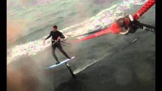 preview picture of video 'Test kitefoil Spotz by JC-Kiteboards, Arcachon 2011, foil en kitesurf'