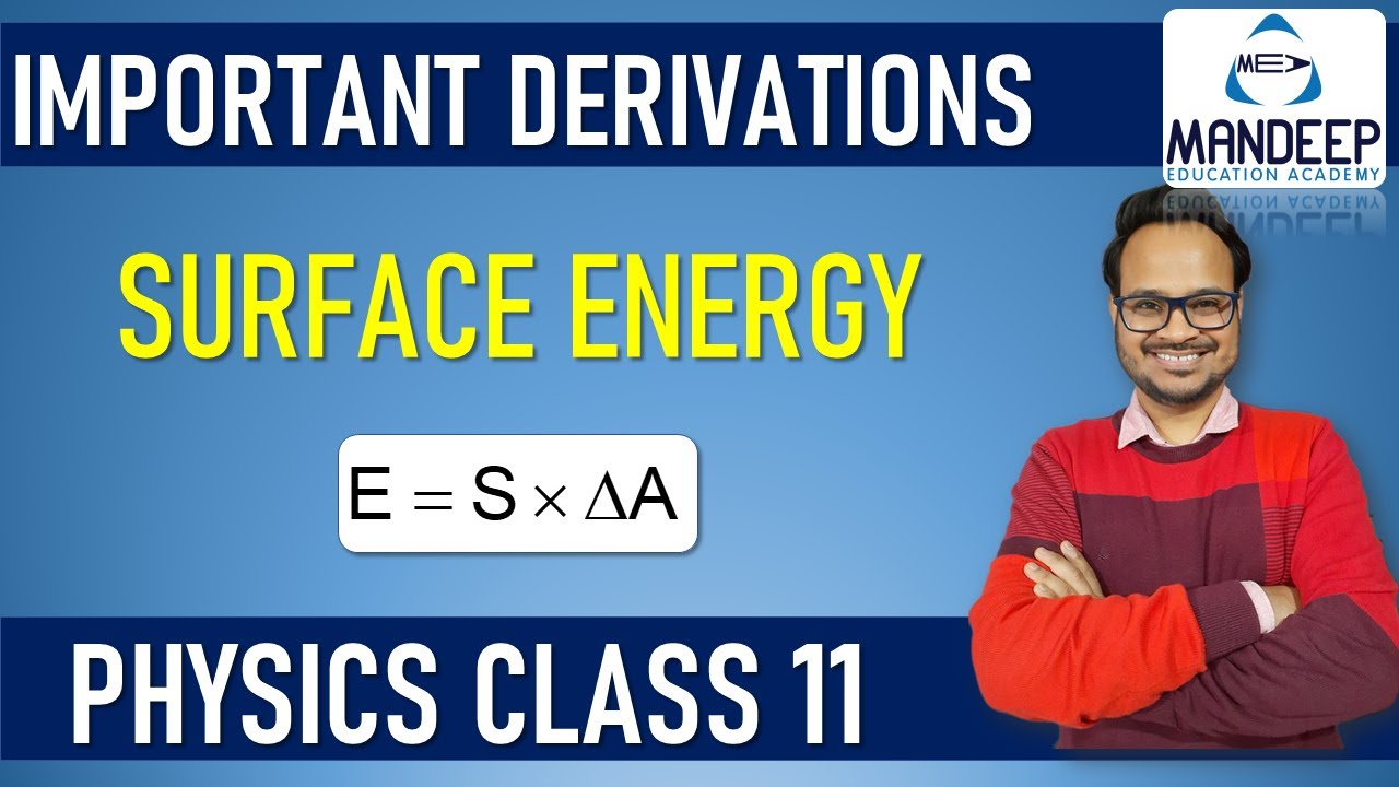 Surface Energy Class 11 Physics term 2 Important Derivations