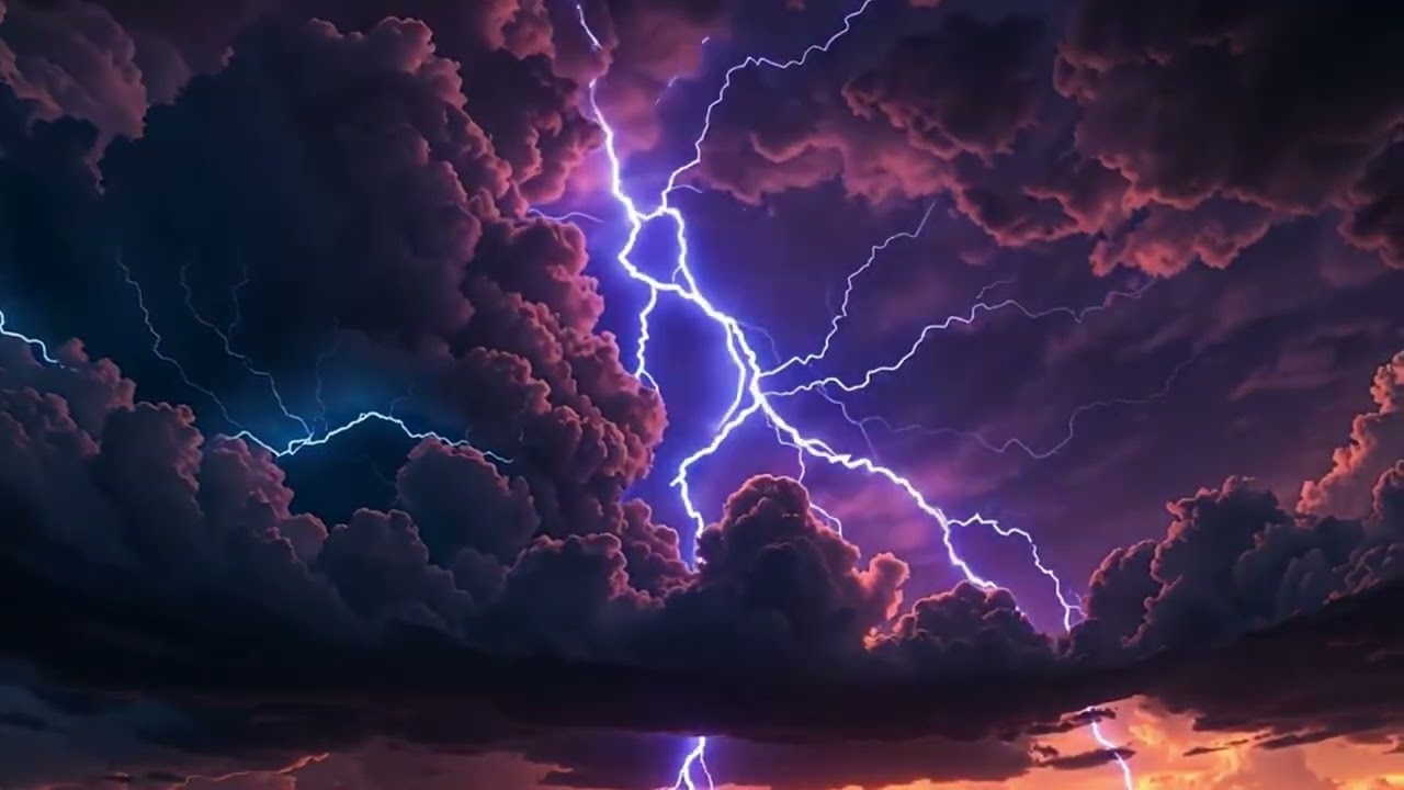 ⚠⚠⚠ WARNING  of Great Thunder, Sound of Great Thunderstorm | Rain accompanied by Lightning to Sleep