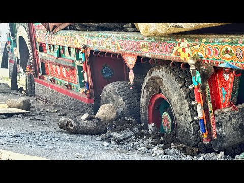 30-Ton Stone Load Causes Shocking Road Failure 