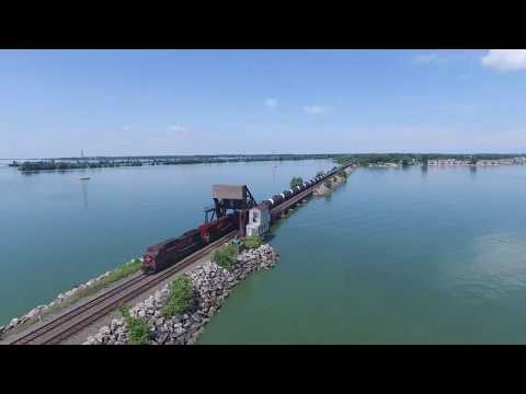 Canadian Pacific Railway Train at Sandusky Bay bridge