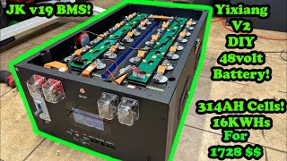 DIY 48V 314Ah 16KWh LiFePO4 Battery Build!  | Yixiang V2 Kit