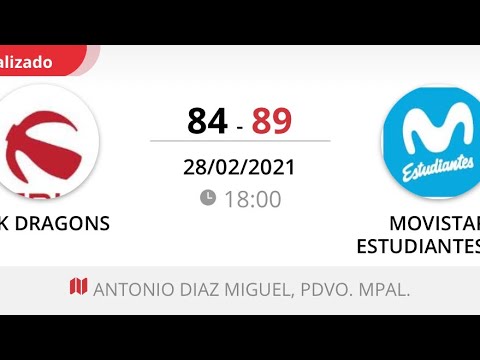 2021 02 28 ZBK Junior Dragons - Movistar Estudiantes B 1ª Parte