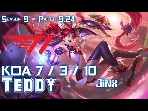 T1 Teddy JINX vs CAITLYN ADC - Patch 9.24 KR Ranked