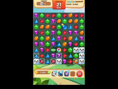 Jewel Match King Level 63 - Walkthrough ( No Booster )