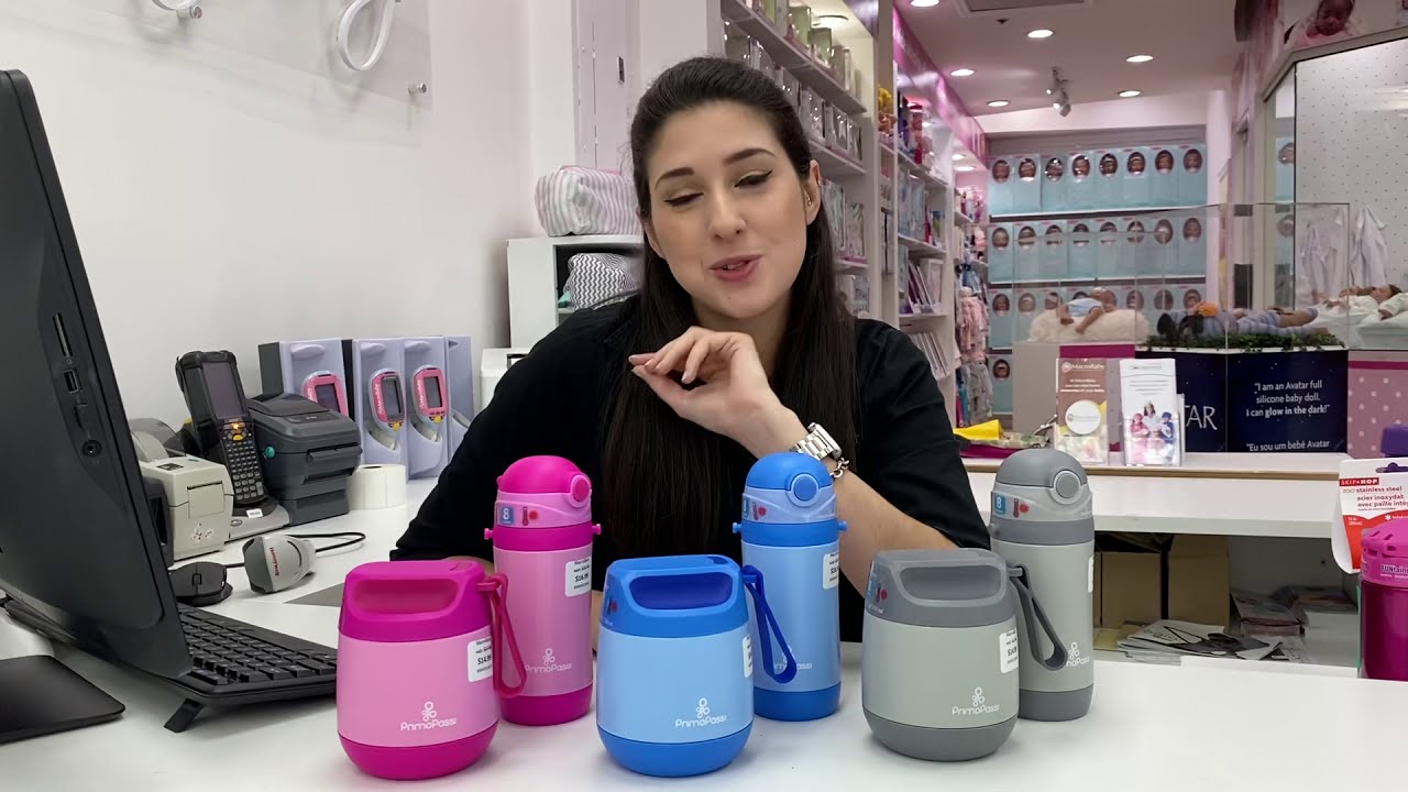 Garrafinhas térmicas para criança | Novidade Primo Passi Pote Térmico e Garrafa Térmica com canudo