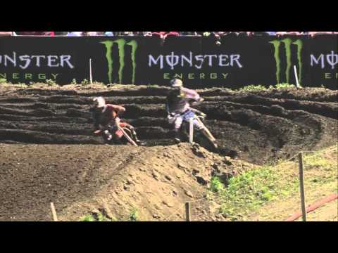 Max Anstie passes Pauls Jonass MXGP of Germany MX2 race 1 - motocross 2016