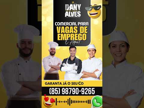 COMERCIAL PARA VAGAS DE EMPREGO #vagadeemprego #cafelândia #sãopaulo #locução #rodeio #locutores