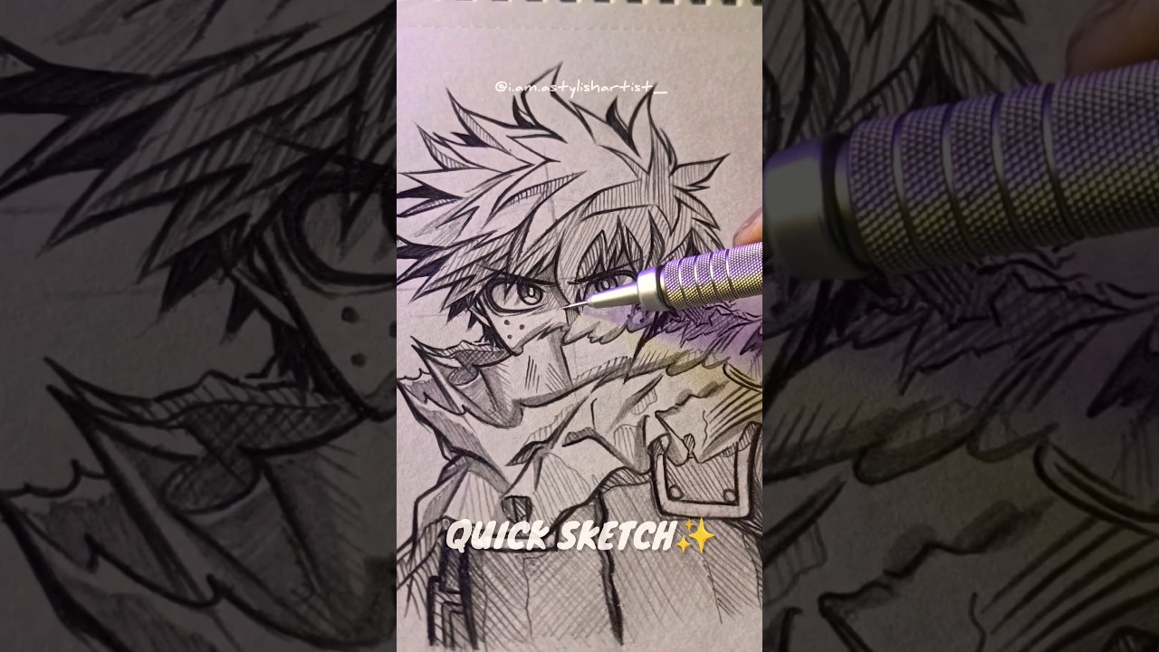 Quick Sketch of Izuku Midoriya from My Hero Academia. #quicksketch #izukumidoriya #myheroacademia