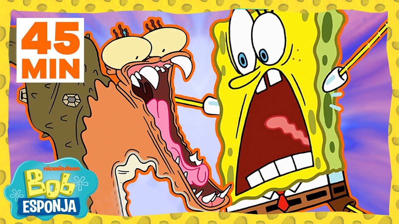 Bob Esponja | 45 MINUTOS dos bichinhos MAIS ESQUISITOS da Fenda do Biquíni| Bob Esponja em Português