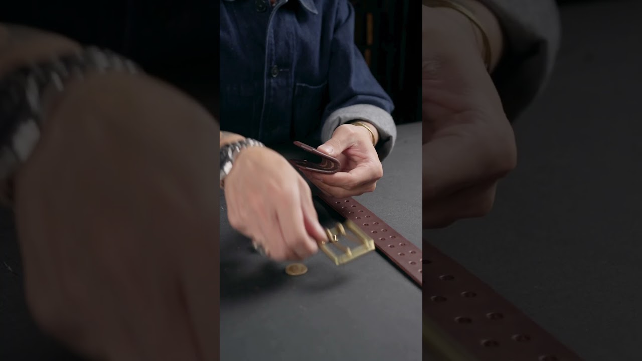 Making a Leather Belt.  #asmr #leathercraft #handmade