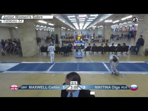 FE W S Individual Juniors Plovdiv BUL ZC Europe 2017 T32 10 blue MAXWELL GBR vs NIKITINA RUS