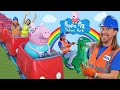 Handyman Hal Awesome Alex Visit PEPPA PIG Theme Park Muddy Puddle Milkshakes Awesome Rides