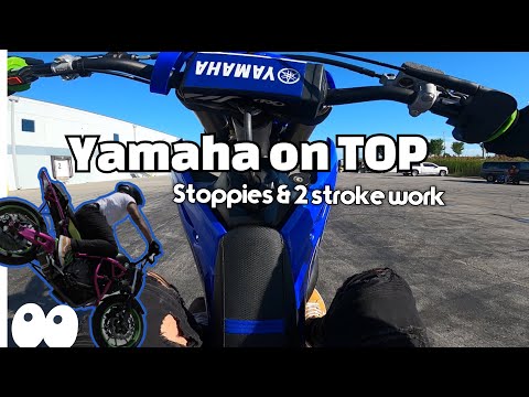 Yamaha fz07 stoppie practice & 125 2 stroke work #yamaha #stuntride #motovlog