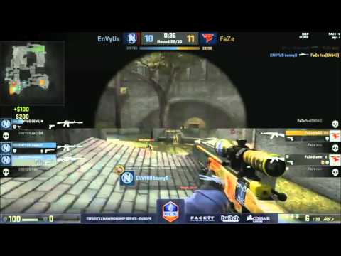 CS:GO - KennyS Amazing ACE vs FaZe @ ECS League Season 1