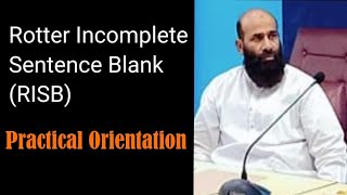 Rotter Incomplete Sentence Blank|RISB| Practical Orientation