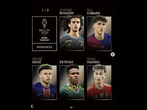 𝐎𝐅𝐅𝐈𝐂𝐈𝐀𝐋: Kopa Trophy nominees for the 𝐁𝐞𝐬𝐭 𝐘𝐨𝐮𝐧𝐠 𝐓𝐚𝐥𝐞𝐧𝐭 𝟐𝟎𝟐𝟓 at the Ballon d’Or! 🤩💫