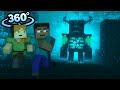 360° Video || WARDEN vs Alex and Steve - Minecraft VR