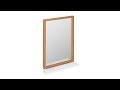 Miroir mural bois avec tablette blanche Marron - Argenté - Bambou - Bois manufacturé - Verre - 38 x 55 x 12 cm