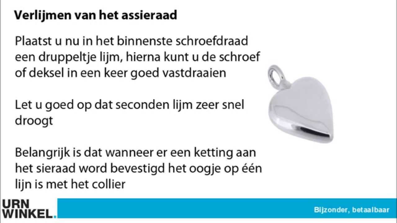 URNWINKEL, vulhandleiding. Hoe kan ik een assieraad of ashanger vullen?