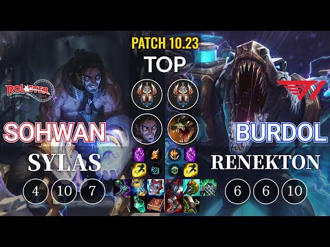 KT SoHwan Sylas vs T1 Burdol Renekton Top - KR Patch 10.23