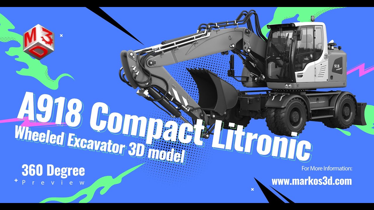 A918 紧凑型 Litronic - 轮式挖掘机 3D 模型