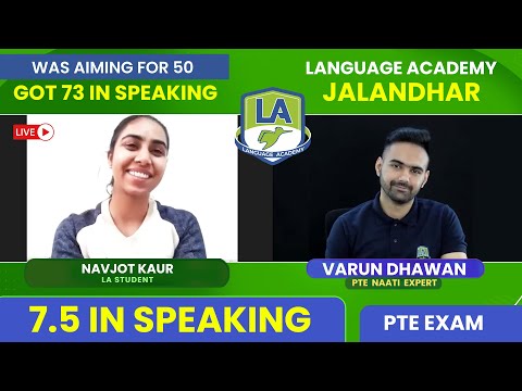 Navjot from Ferozepur got 6 Each in PTE | 7.5 in Speaking | LA Language Academy Jalandhar PTE IELTS