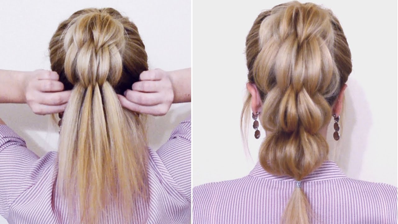 Красивые прически пошагово ОБЪЕМНАЯ КОСА С ПОМОЩЬЮ РЕЗИНОК