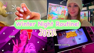 My *FESTIVE* Winter Night Routine 2023!!🥰❄️🎅🏻💅🏻 (nails, wonka, juicy q&a, animal crossing etc!☃️)
