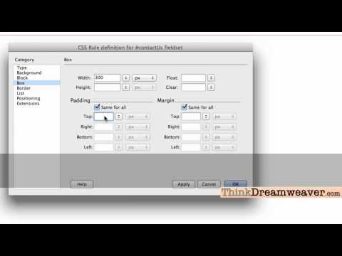 Dreamweaver Php Forms create form with CSS3 and validation